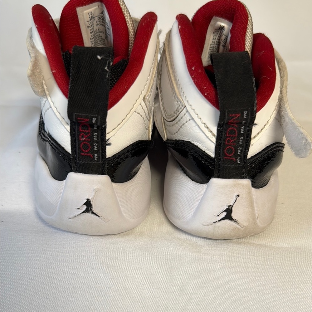 Jordan Kids' White, Red, and Black Sneakers